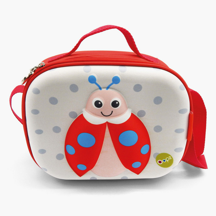 OOPS Ladybug Print Lunch Bag with Adjustable Shoulder Strap