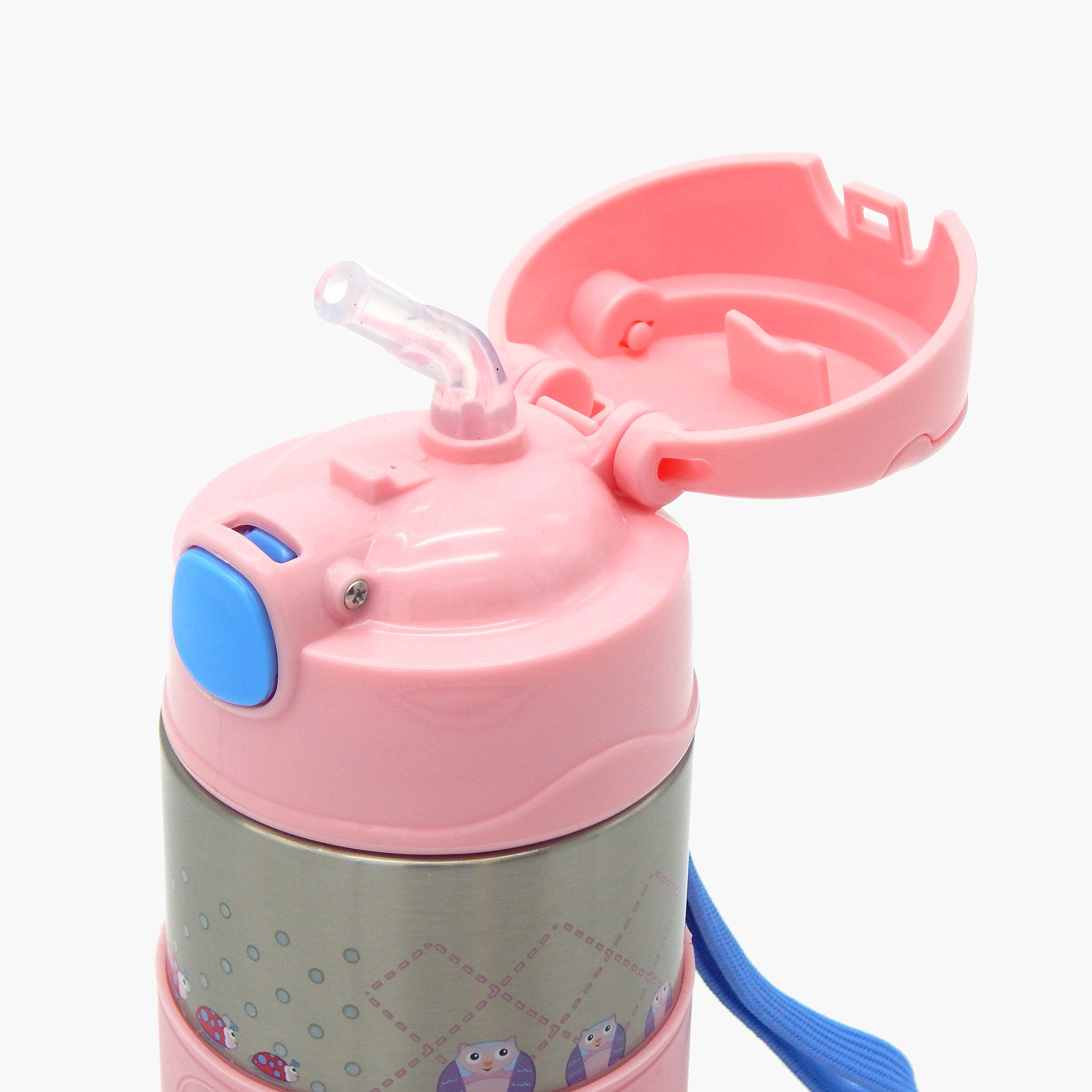 OOPS Owl Print Stainless Steel Water Bottle-school-waterbottles-image-3
