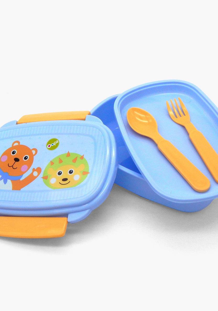 OOPS Printed Lunch Box with Cutlery-Lunch Boxes-image-2