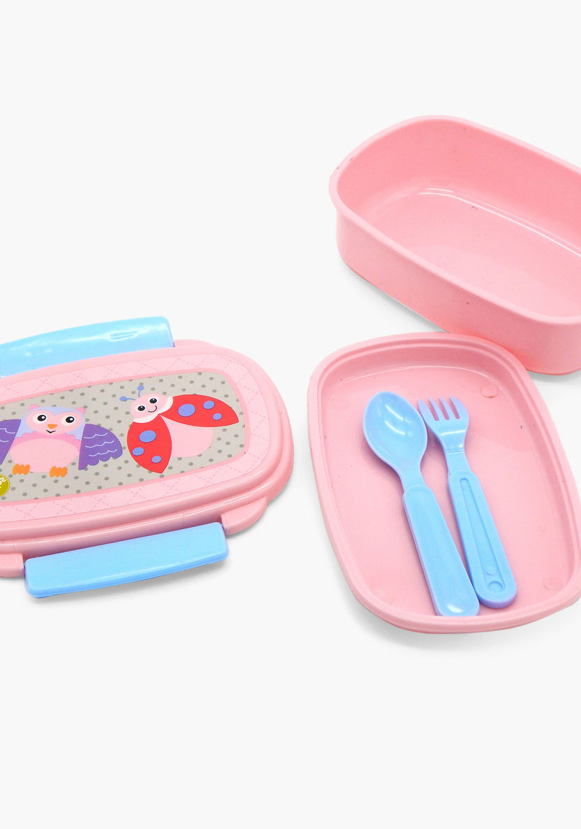 OOPS Ladybug Print Lunch Box with Lid and Cutlery Set-Lunch Boxes-image-1