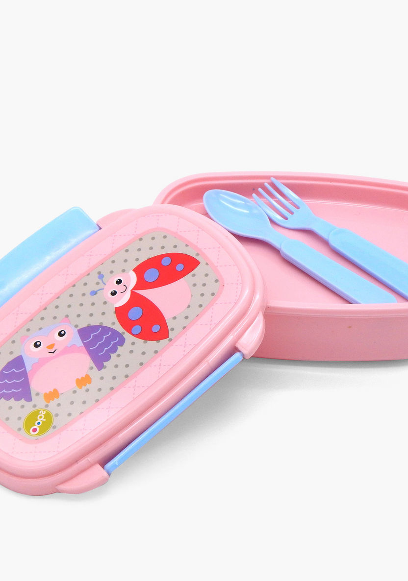 OOPS Ladybug Print Lunch Box with Lid and Cutlery Set-Lunch Boxes-image-2