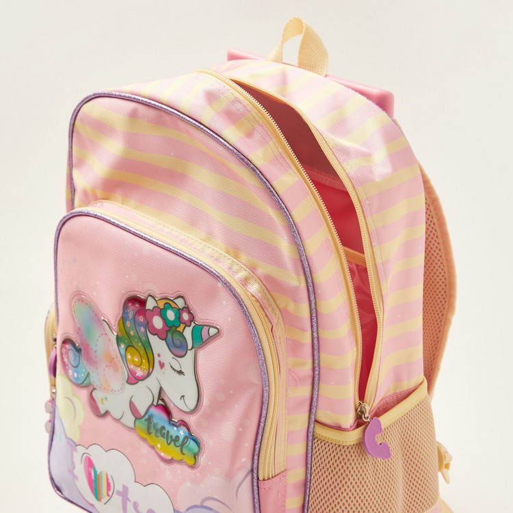 Juniors Unicorn Trolley Backpack with Lunch Bag and Pencil Pouch