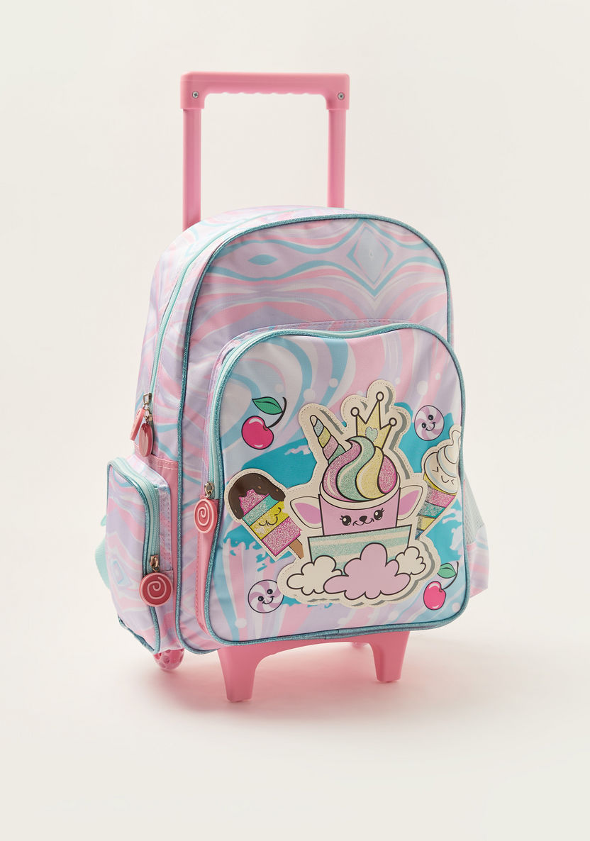 Juniors Ice Cream Print 3-Piece Trolley Backpack Set - 16 inches-School Sets-image-1