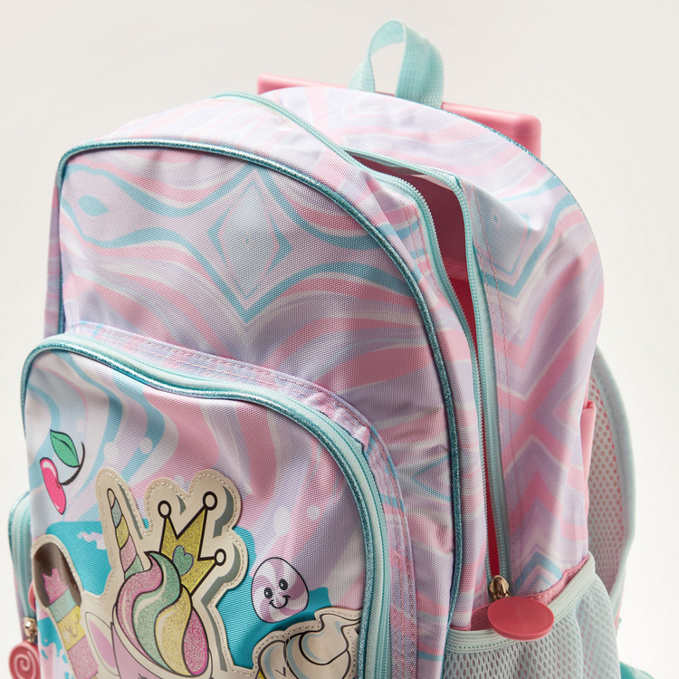 Juniors Ice Cream Print 3-Piece Trolley Backpack Set - 16 inches