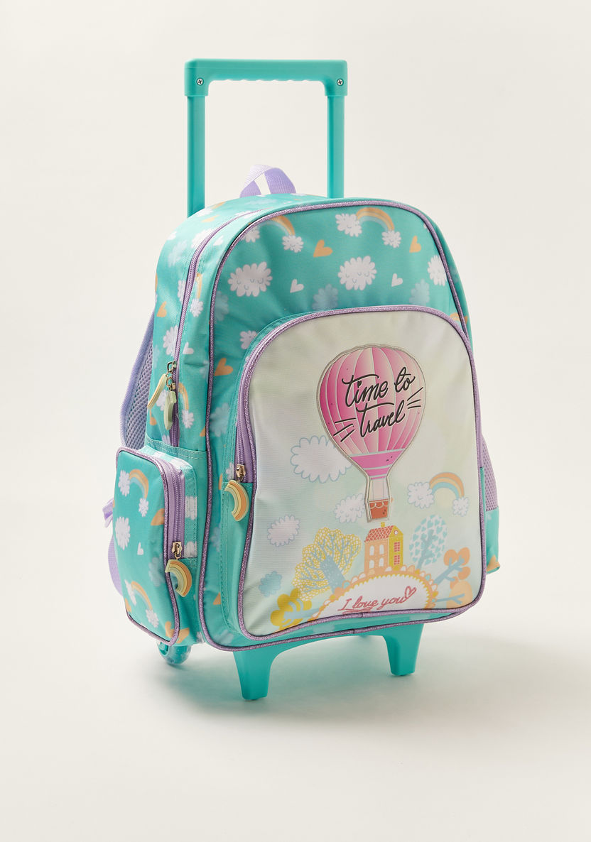 Juniors Printed 16-inch Trolley Backpack with Lunch Bag and Pencil Pouch-Trolleys-image-2