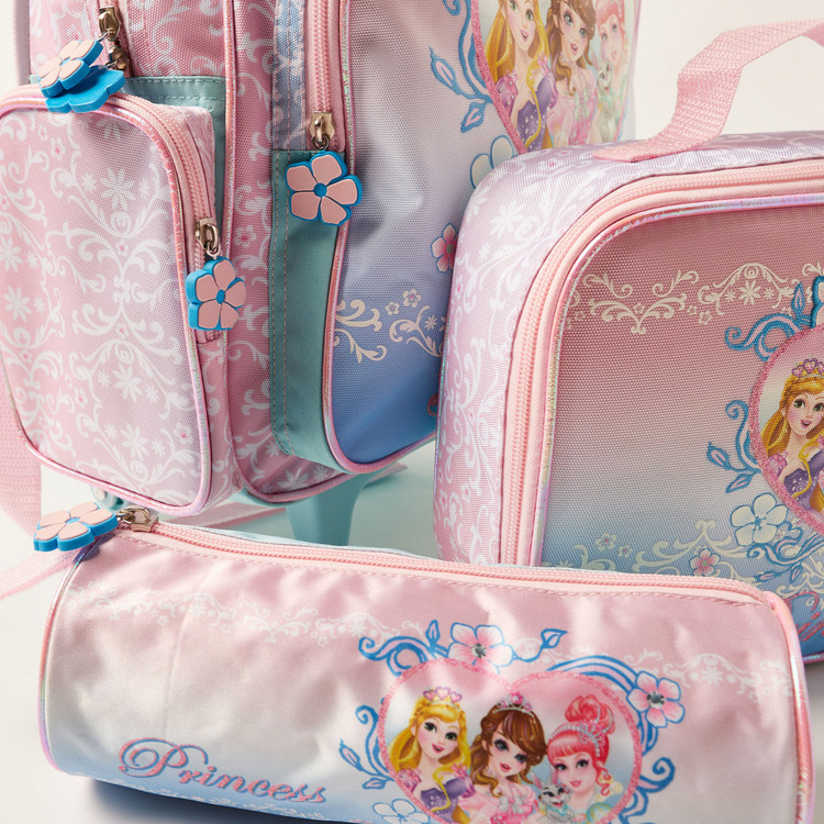 Juniors Disney Princess Print 3-Piece 16-inch Trolley Backpack Set