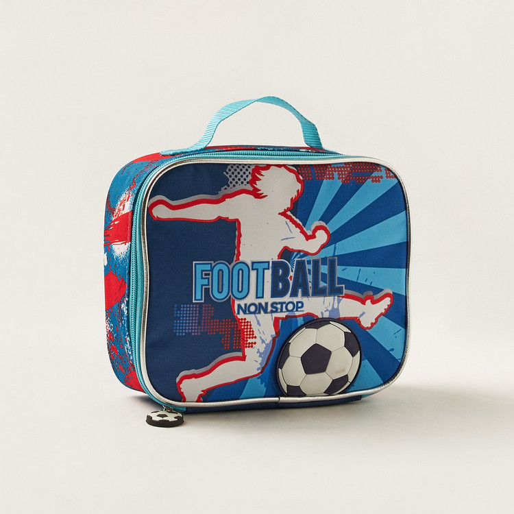 Juniors Football Print 16-inch Trolley Backpack with Lunch Bag and Pencil Case
