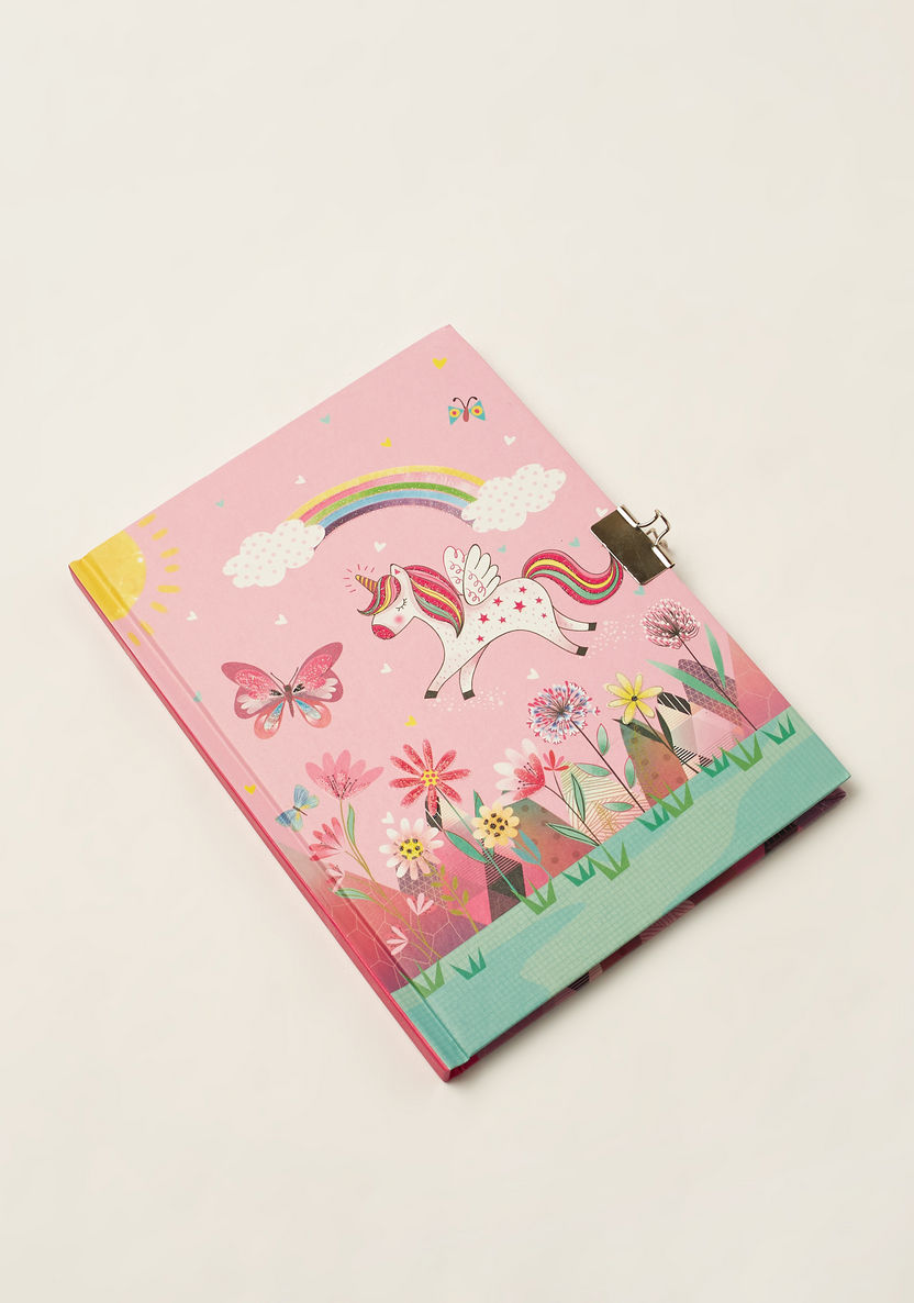 Juniors Unicorn Print 6-Piece Padlock Diary Stationery Set-Notebooks-image-2