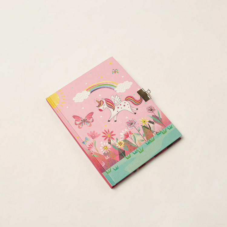 Juniors Unicorn Print 6-Piece Padlock Diary Stationery Set