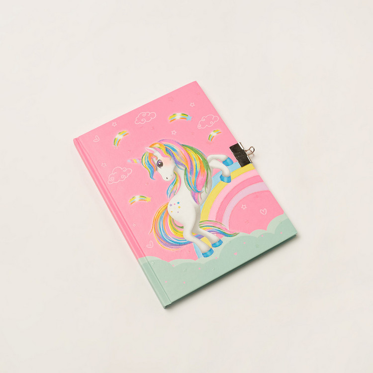 Juniors Unicorn Print 6-Piece Padlock Diary Stationery Set