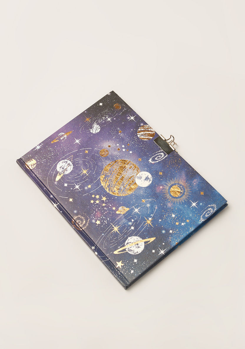 Juniors Galaxy Print 6-Piece Padlock Diary Stationery Set-Notebooks-image-2