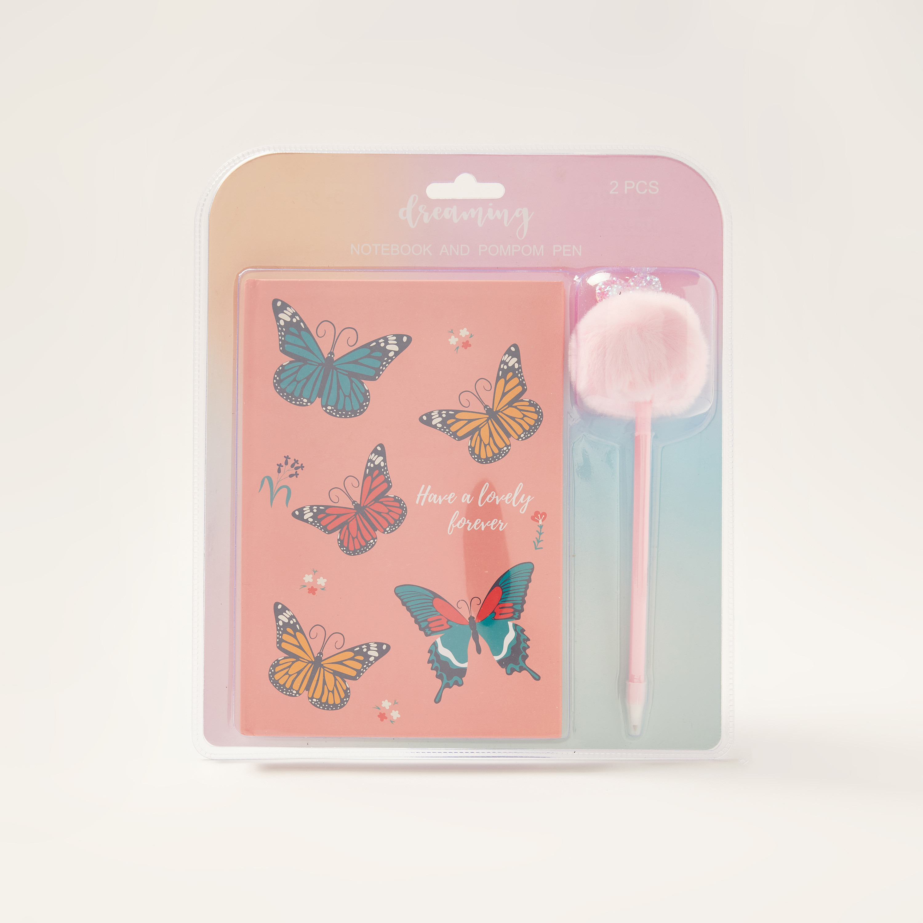 Juniors Butterfly Print Notebook and Pen Set-school-stationery-notebooks-image-1