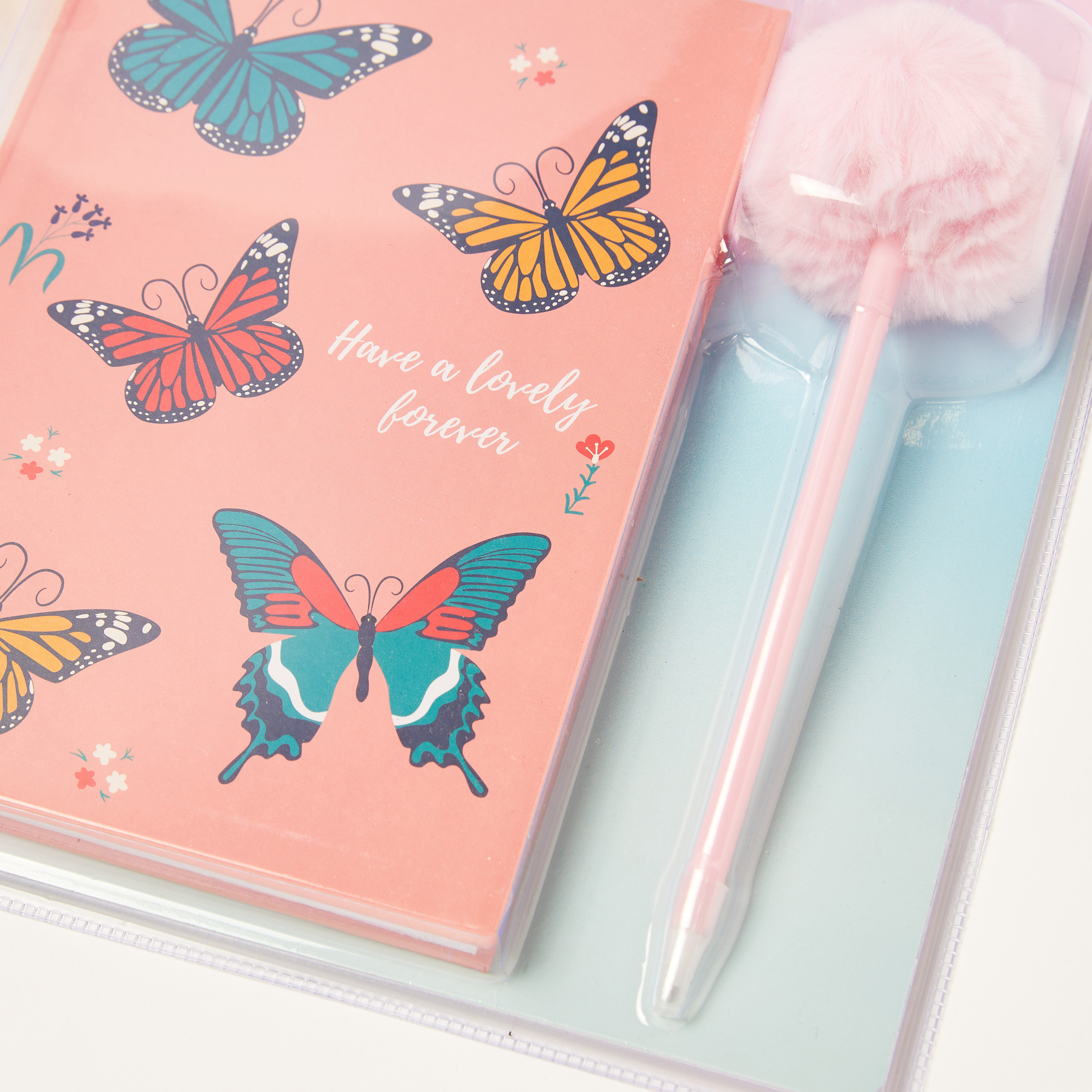Juniors Butterfly Print Notebook and Pen Set-school-stationery-notebooks-image-3