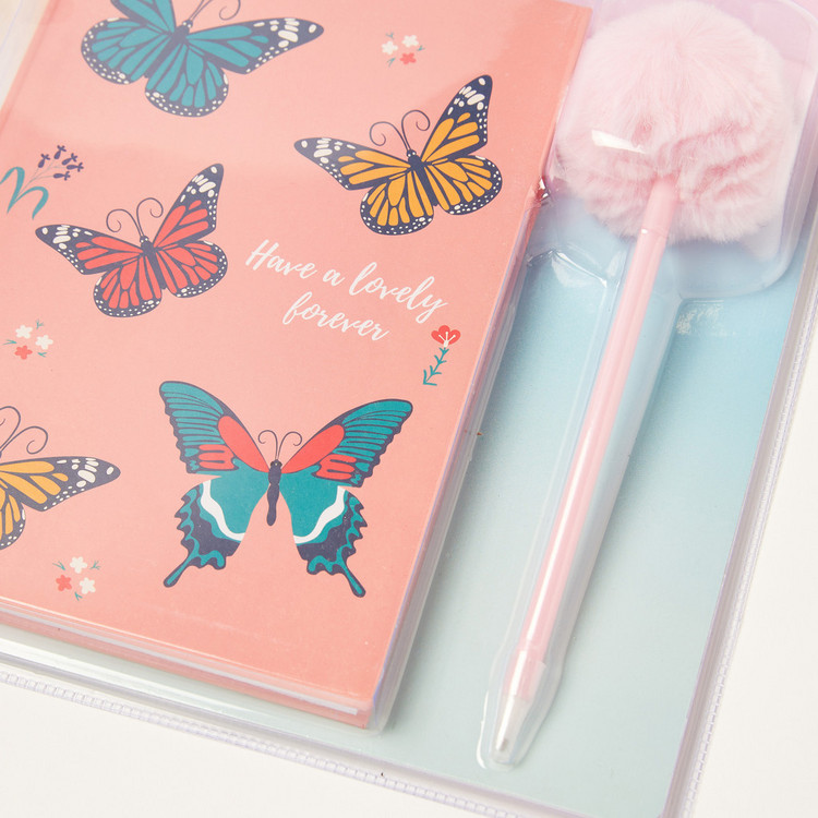Juniors Butterfly Print Notebook and Pen Set