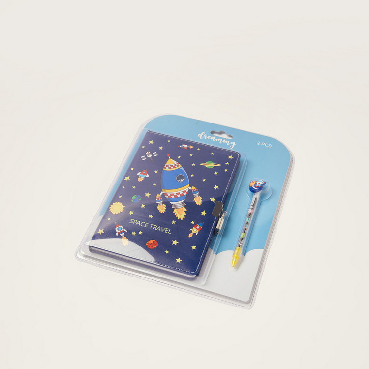 Juniors Space Print Notebook and Pen Set