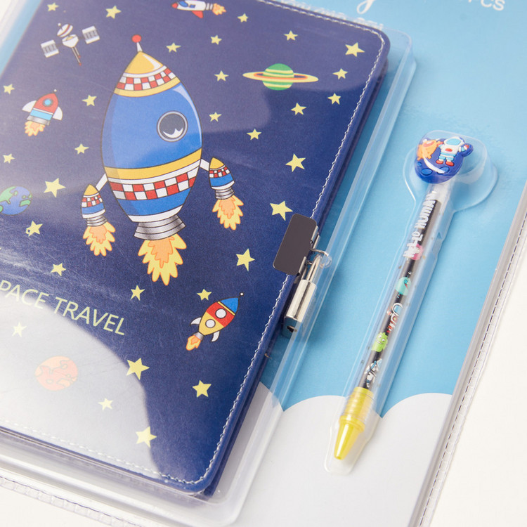 Juniors Space Print Notebook and Pen Set