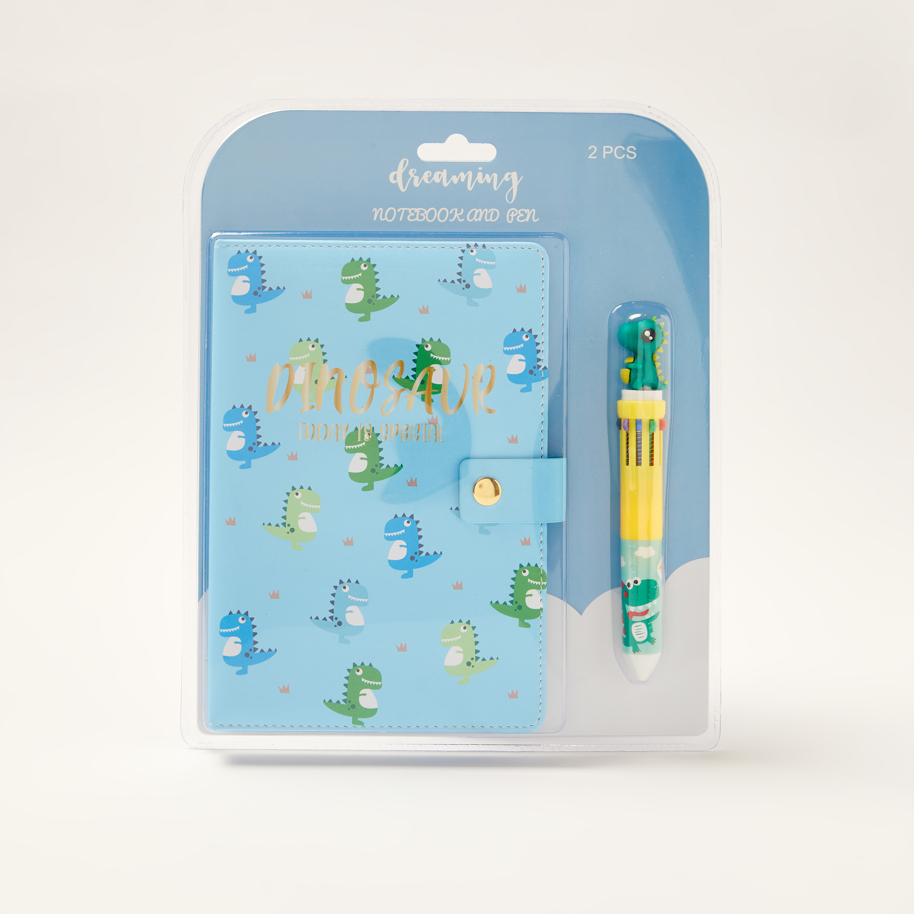 Juniors Dino Print Notebook and Pen Set-school-stationery-notebooks-image-1