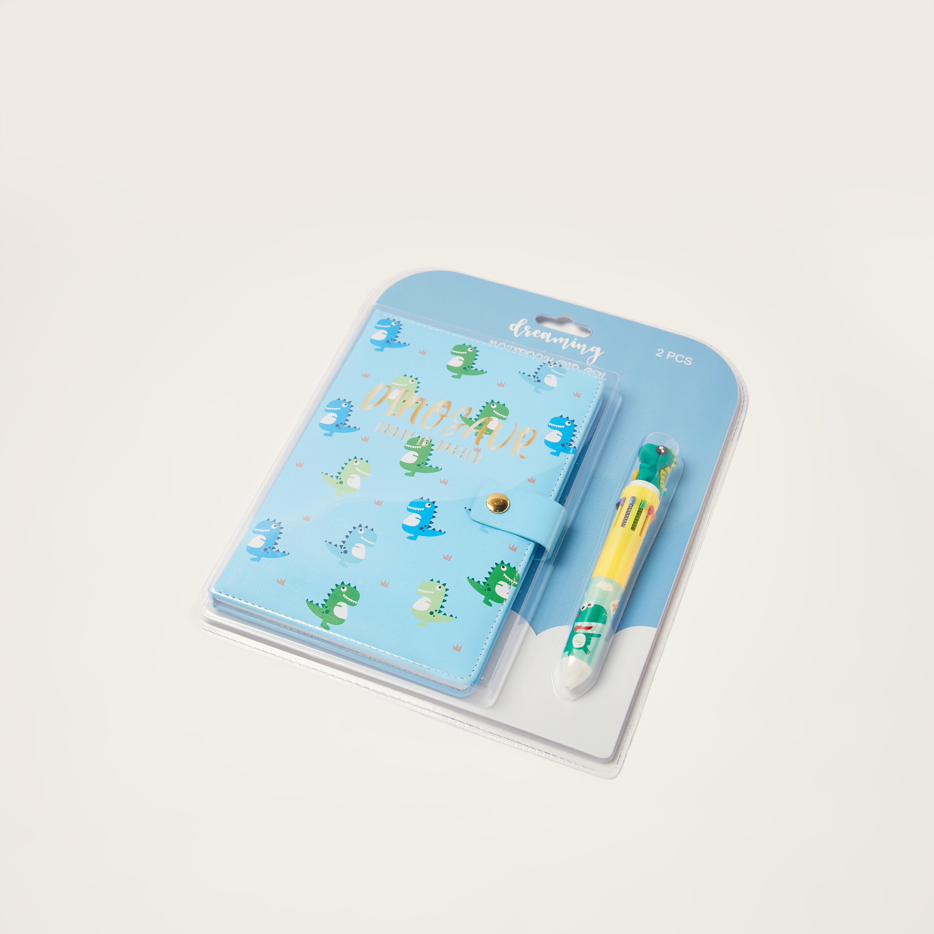 Juniors Dino Print Notebook and Pen Set-school-stationery-notebooks-image-2