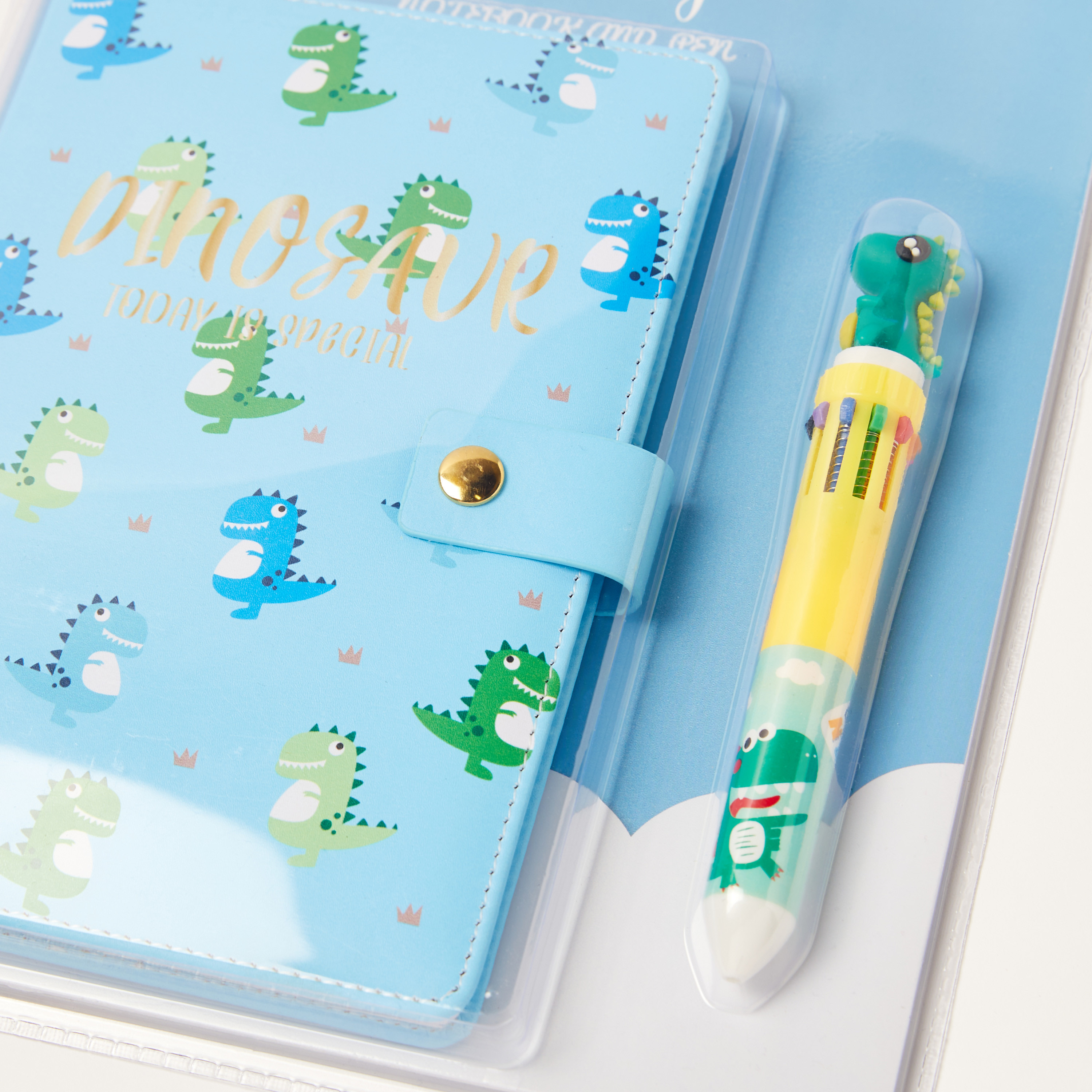 Juniors Dino Print Notebook and Pen Set-school-stationery-notebooks-image-3