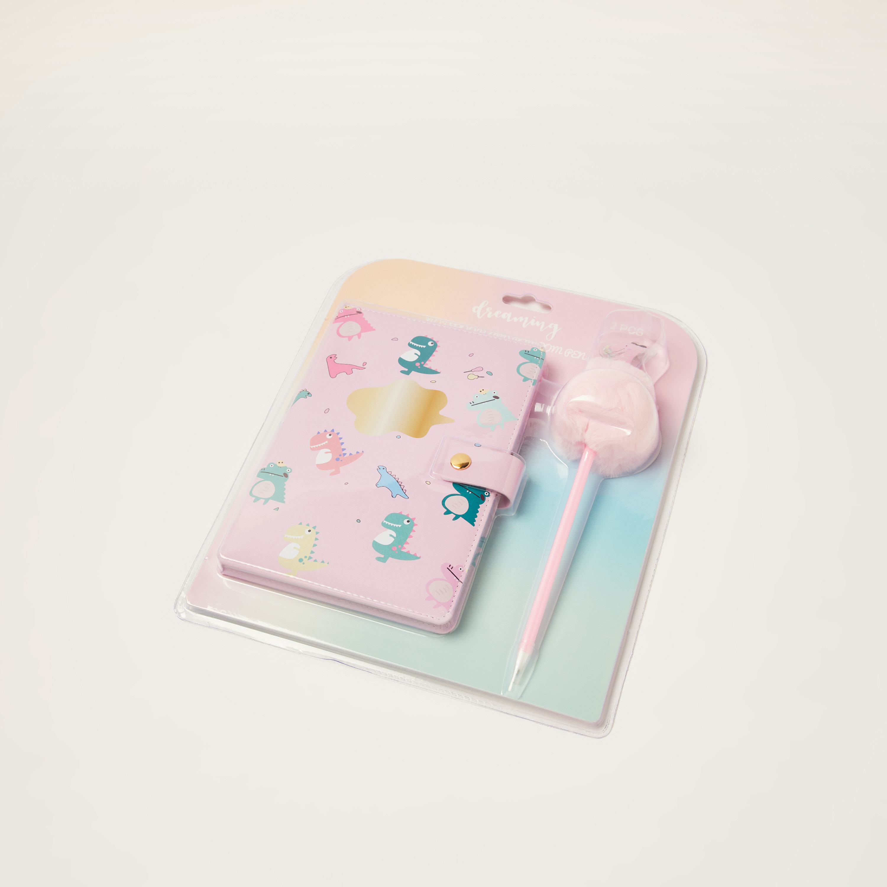 Juniors Dino Print Notebook and Pen Set-school-stationery-notebooks-image-2