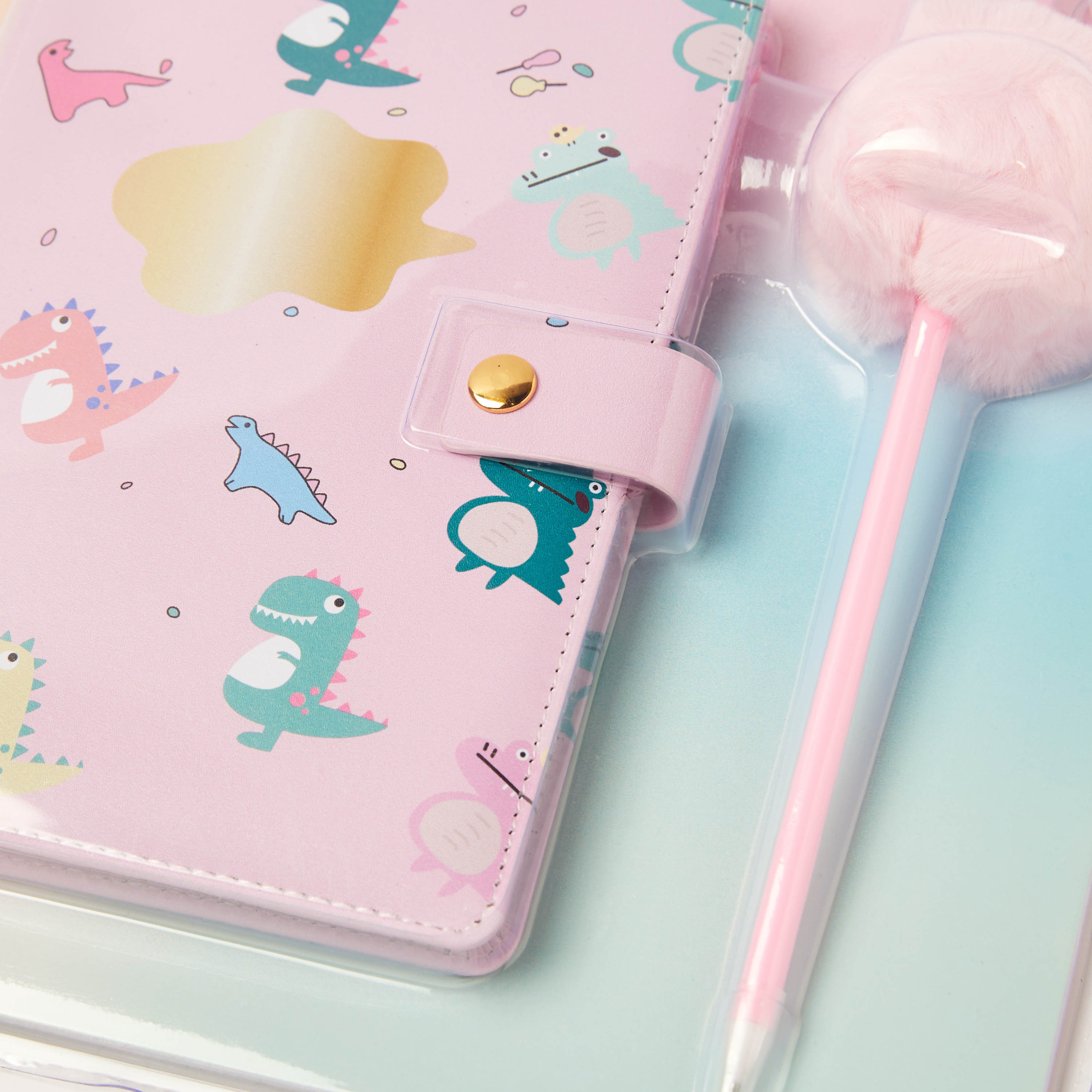 Juniors Dino Print Notebook and Pen Set-school-stationery-notebooks-image-3