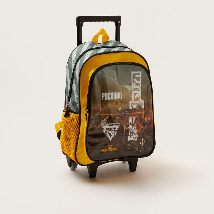 PUBG Printed 5-Piece Trolley Backpack Set