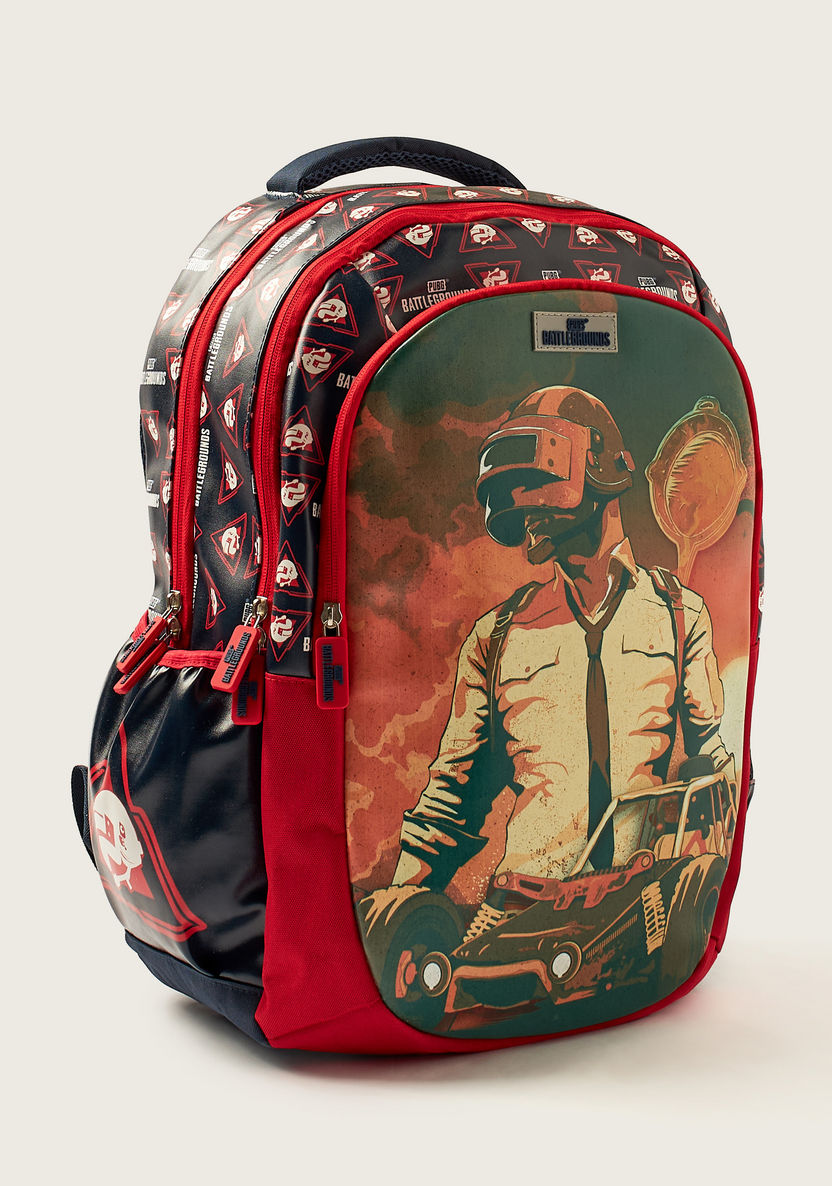 PUBG Battlegrounds Printed 18-inch Backpack with Zip Closure-Backpacks-image-1