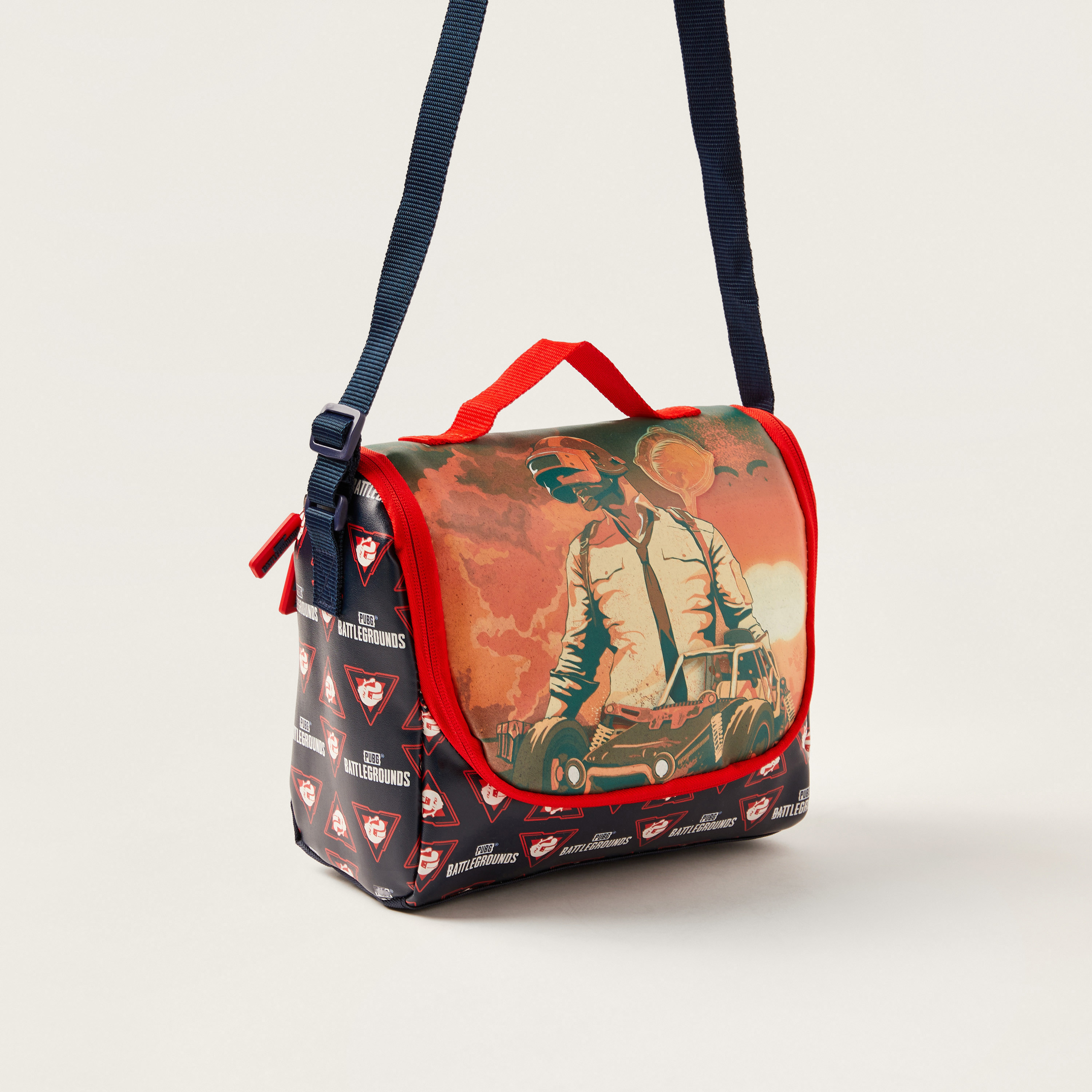 PUBG Printed Lunch Bag with Adjustable Strap and Zip Closure-school-lunchessentials-lunchbags-image-1