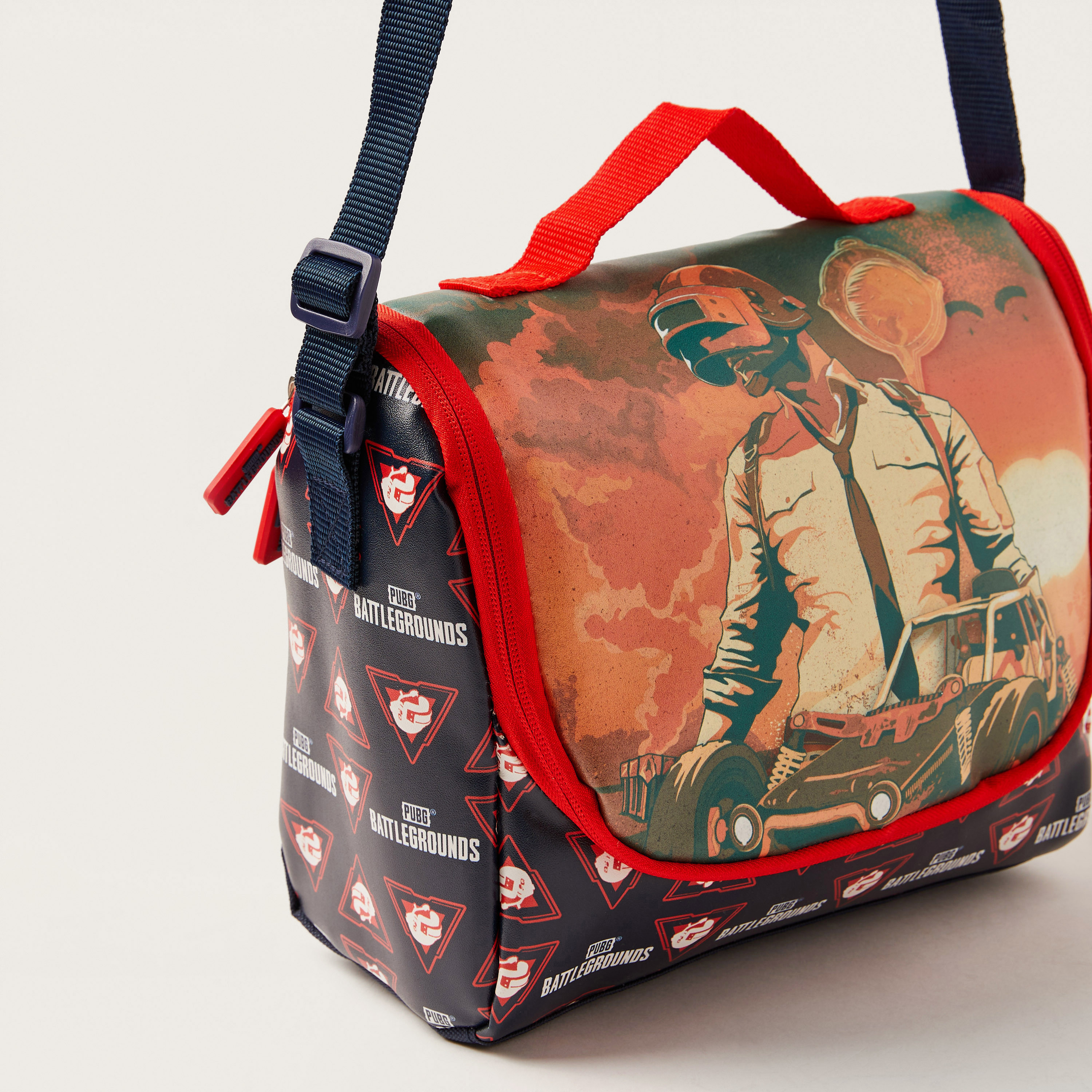 PUBG Printed Lunch Bag with Adjustable Strap and Zip Closure-school-lunchessentials-lunchbags-image-3