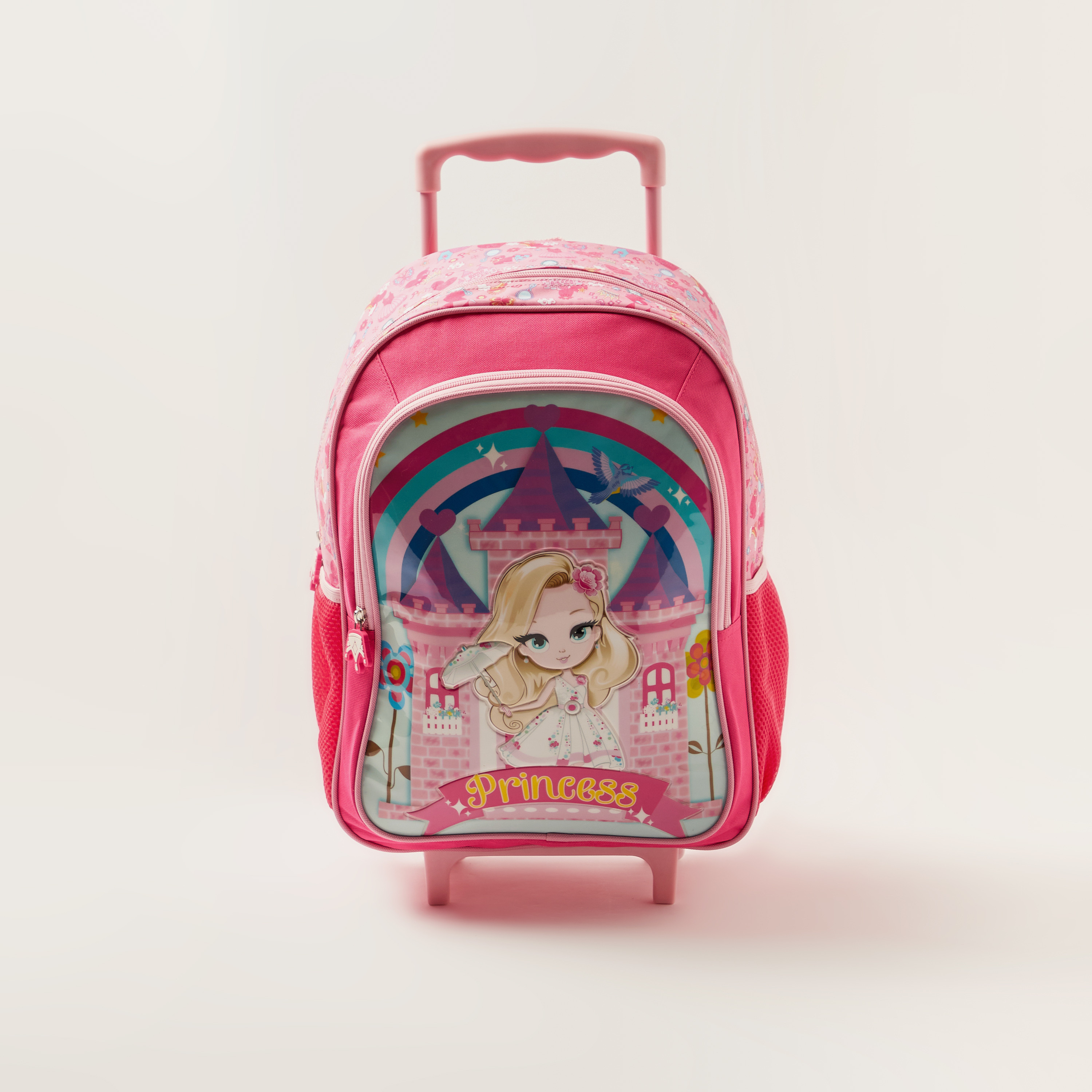 Juniors Princess Print Trolley Backpack with Lunch Bag and Pencil Case-school-bagsandbackpacks-sets-image-2