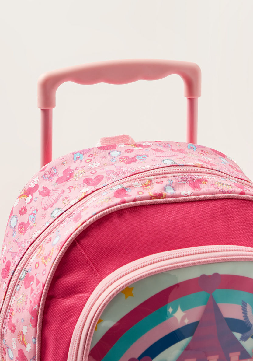 Juniors Princess Print Trolley Backpack with Lunch Bag and Pencil Case-Trolleys-image-3
