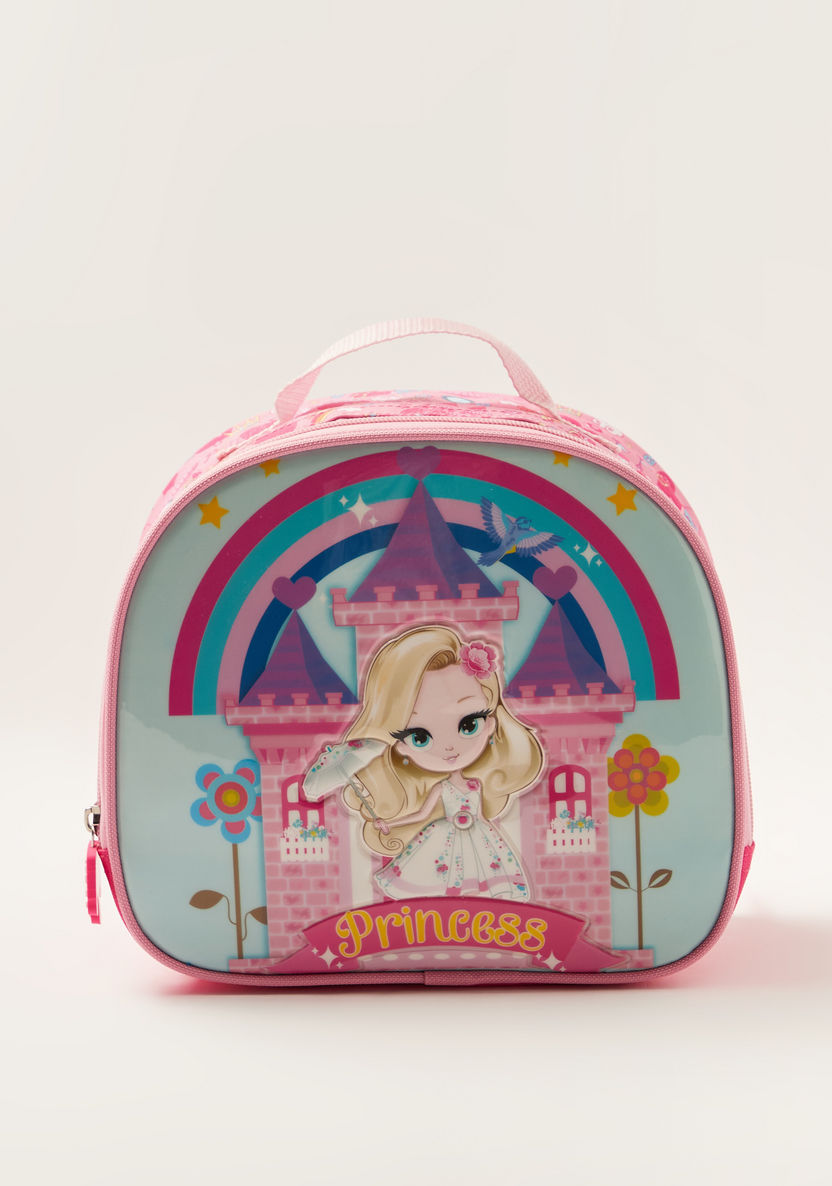 Juniors Princess Print Trolley Backpack with Lunch Bag and Pencil Case-Trolleys-image-7