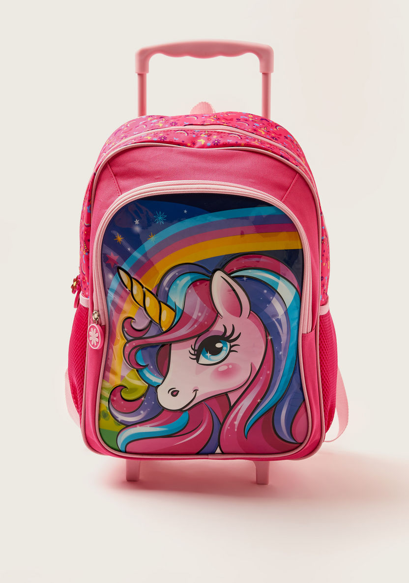 Juniors Unicorn Print 3-Piece Trolley Backpack Set - 14 inches-Trolleys-image-1