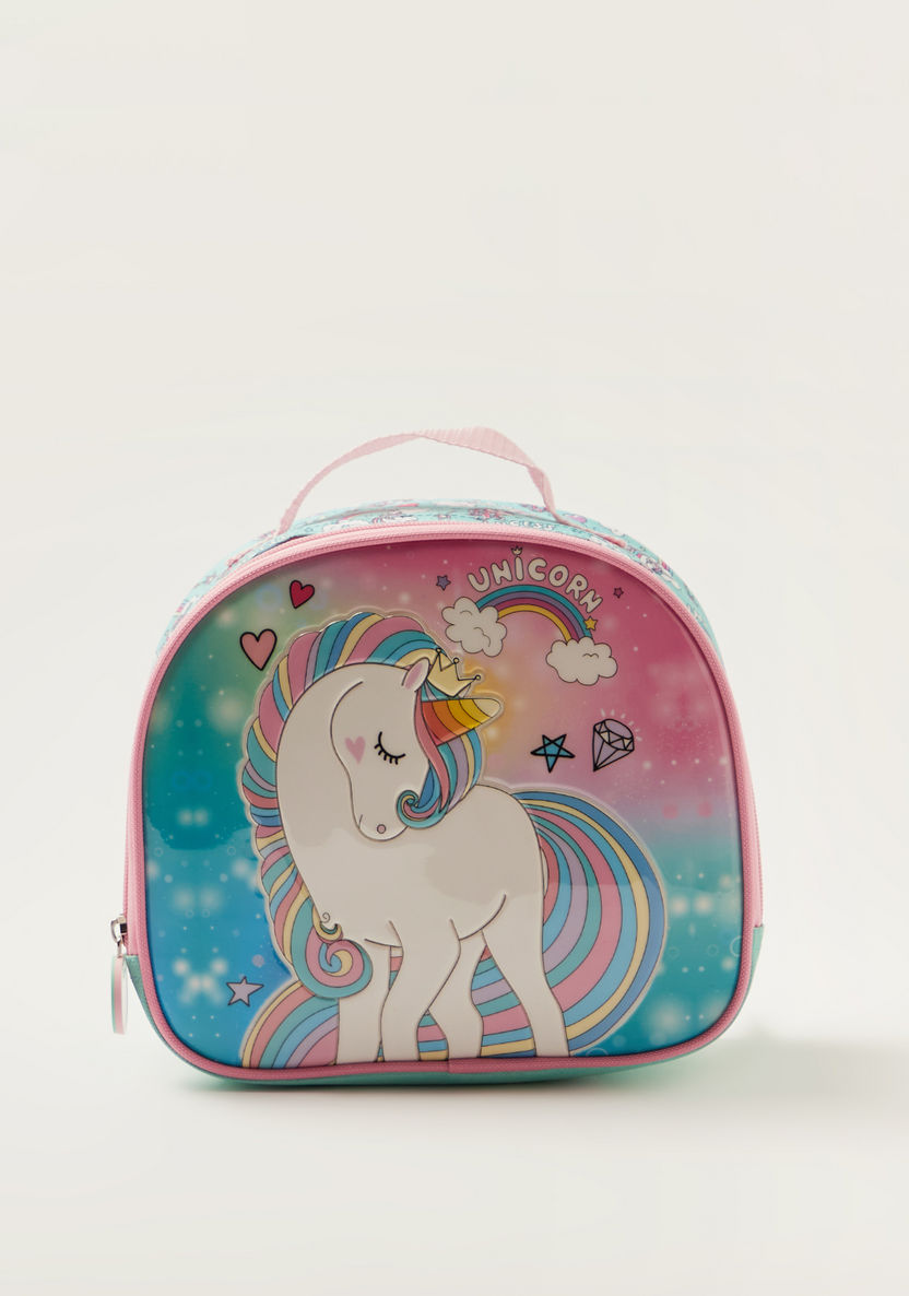 Juniors Unicorn Print Trolley Backpack with Lunch Bag and Pencil Case-School Sets-image-9