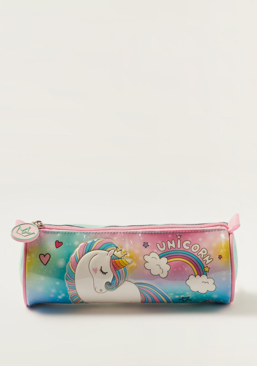 Juniors Unicorn Print Trolley Backpack with Lunch Bag and Pencil Case-School Sets-image-12