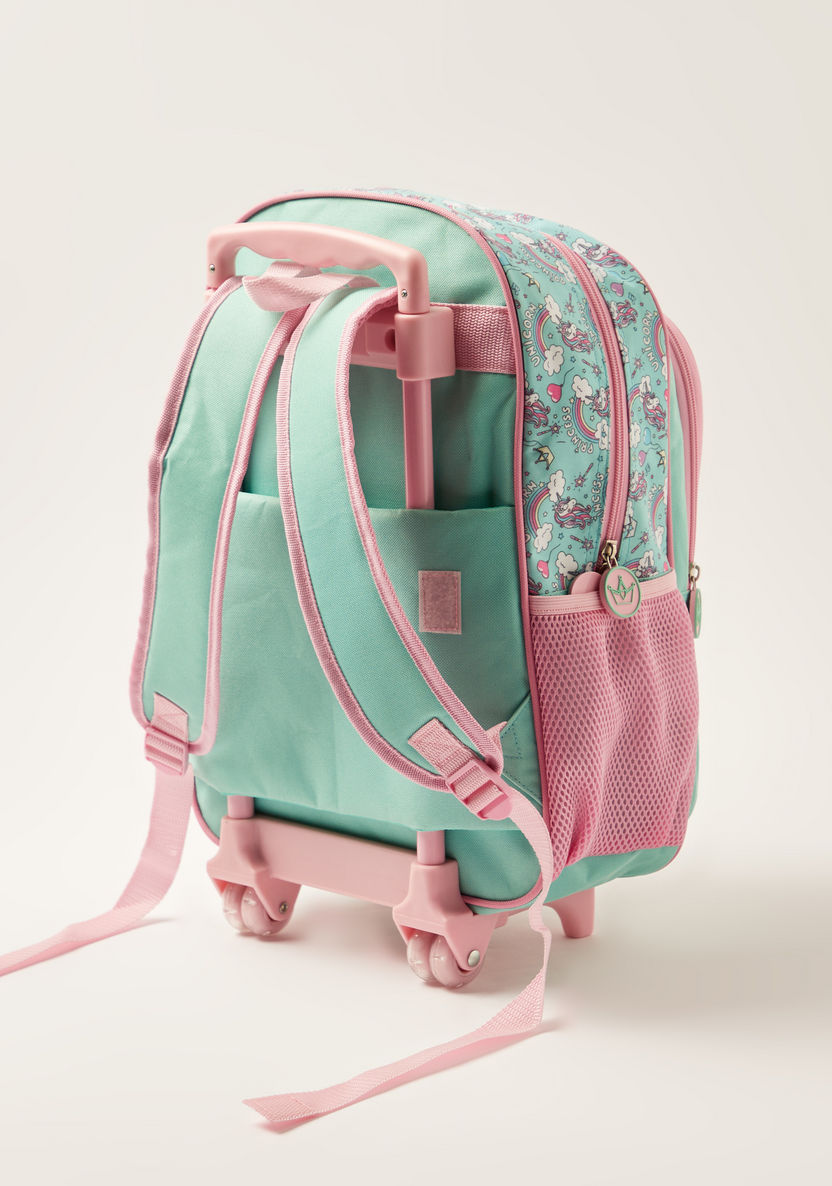 Juniors Unicorn Print Trolley Backpack with Lunch Bag and Pencil Case-School Sets-image-8