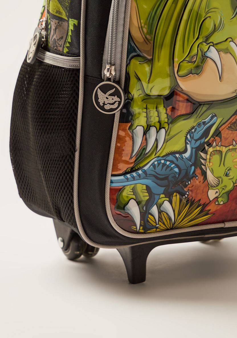 Juniors Dinosaur Print Trolley Backpack with Lunch Bag and Pencil Case-School Sets-image-6