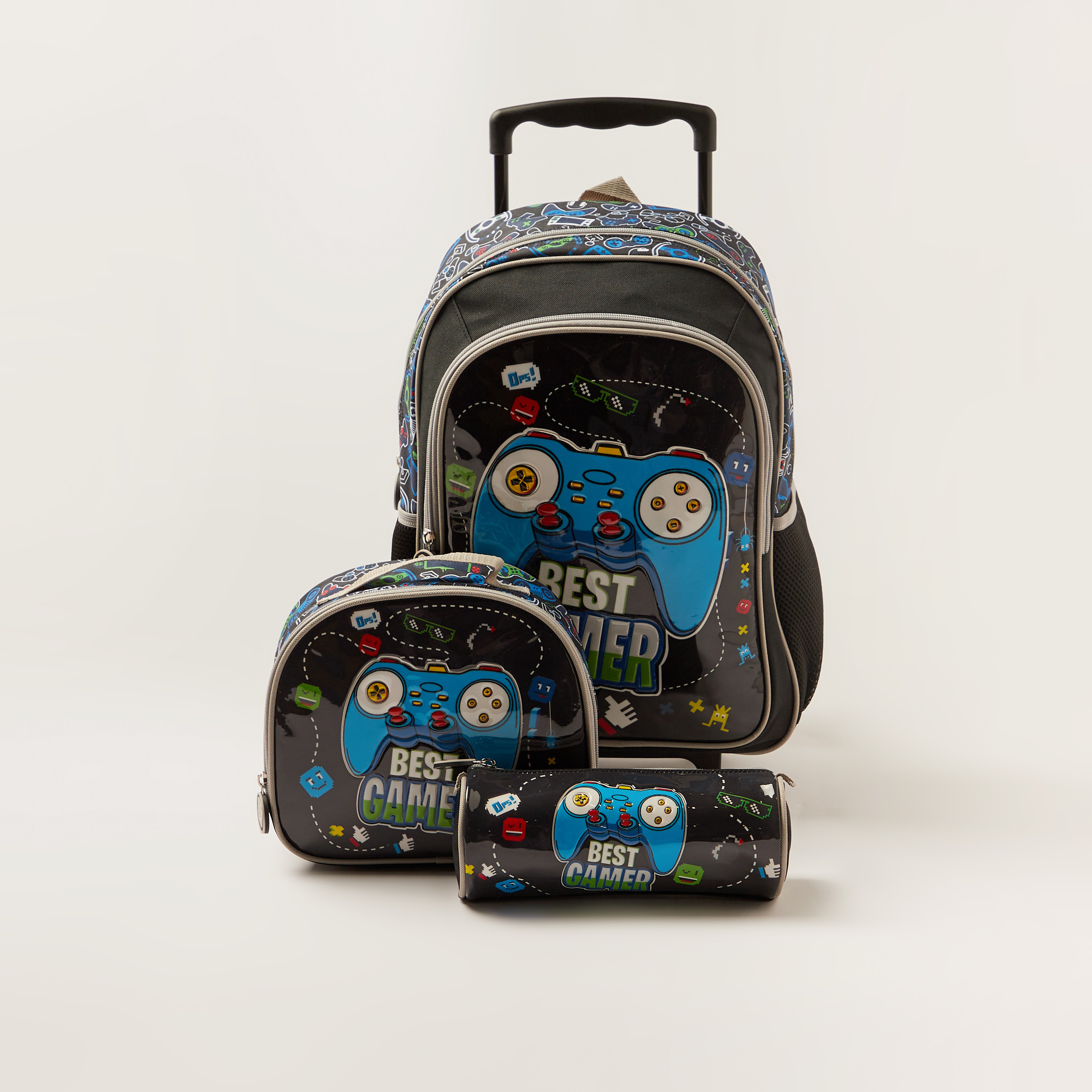 Juniors Printed Trolley Backpack with Lunch Bag and Pencil Case-school-bagsandbackpacks-trolleybags-image-1