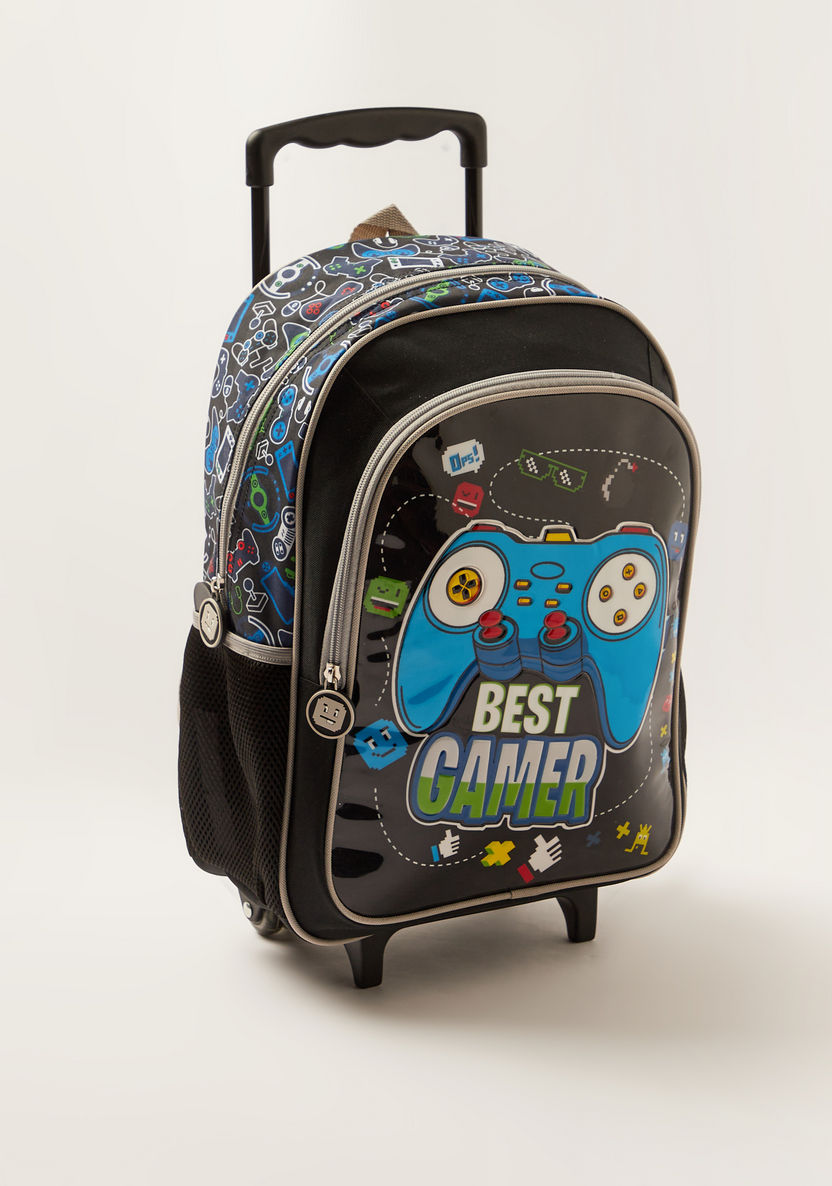 Juniors Printed Trolley Backpack with Lunch Bag and Pencil Case-Trolleys-image-2