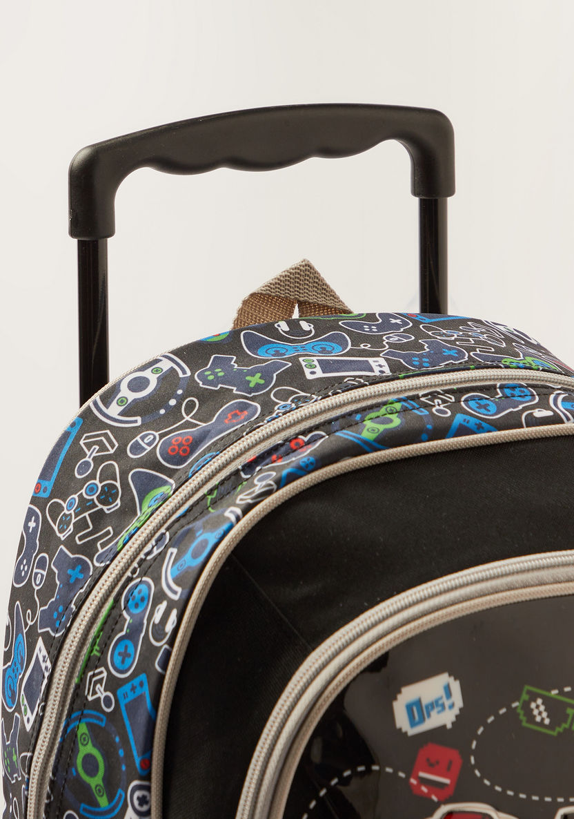 Juniors Printed Trolley Backpack with Lunch Bag and Pencil Case-Trolleys-image-3