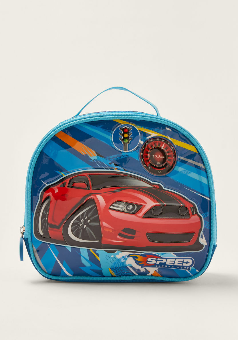 Juniors Car Print 14-inch Trolley Backpack with Lunch Bag and Pencil Pouch-Trolleys-image-6