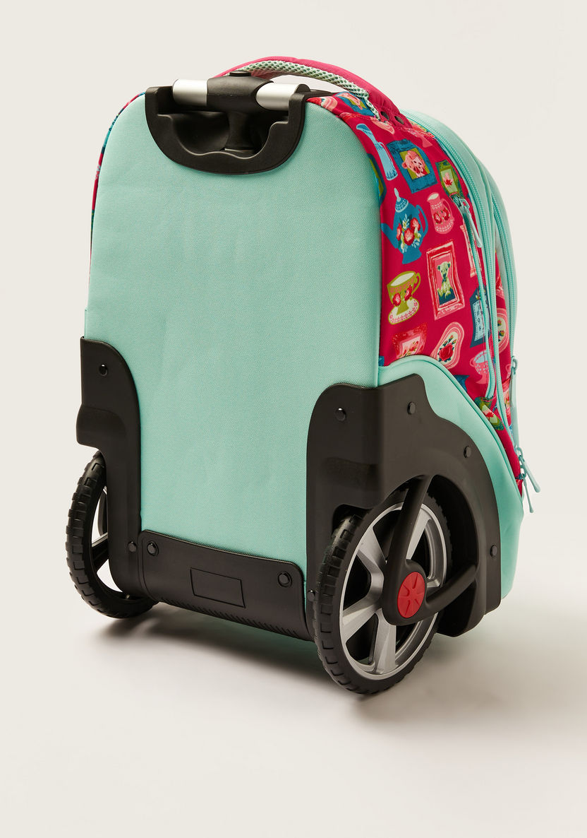 Juniors Printed Trolley Backpack with Lunch Bag and Pencil Pouch - 20 inches-Trolleys-image-4