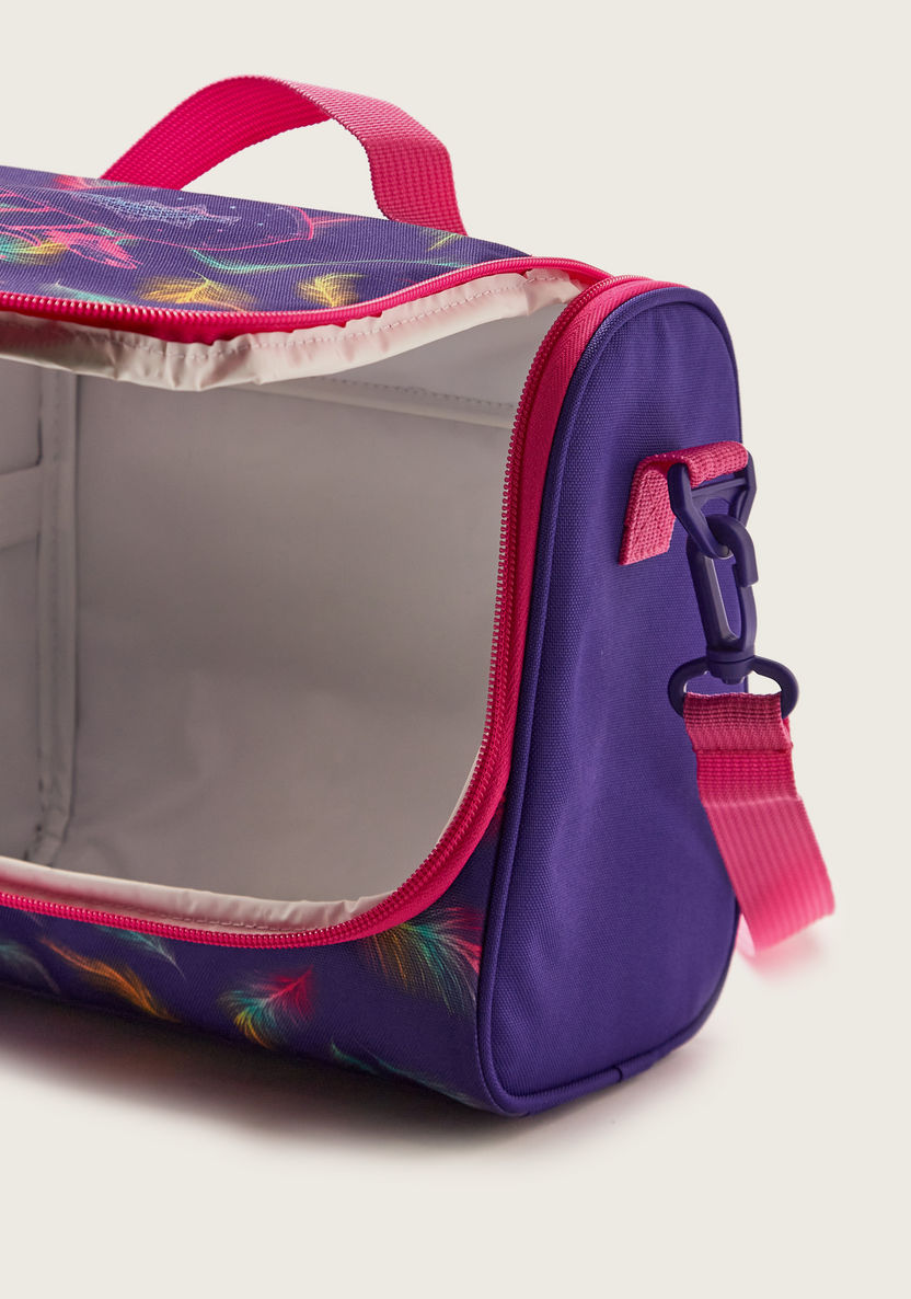 Juniors Feather Print 20-inch Trolley Bag with Lunch Bag and Pencil Pouch-School Sets-image-11