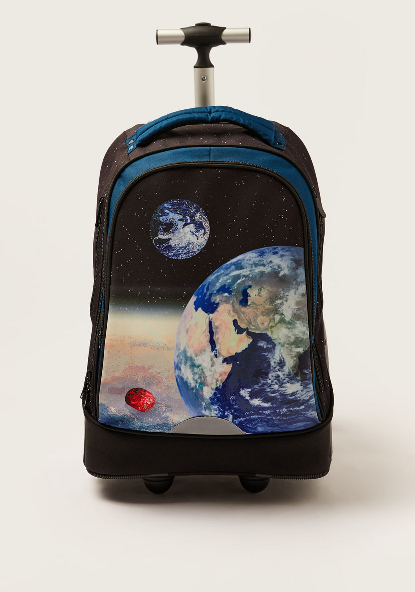 Juniors Space Print Trolley Backpack with Lunch Bag and Pencil Pouch - 20 inches-School Sets-image-1