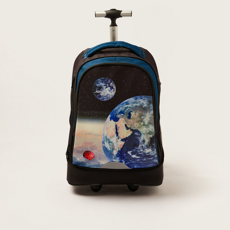 Juniors Space Print Trolley Backpack with Lunch Bag and Pencil Pouch - 20 inches