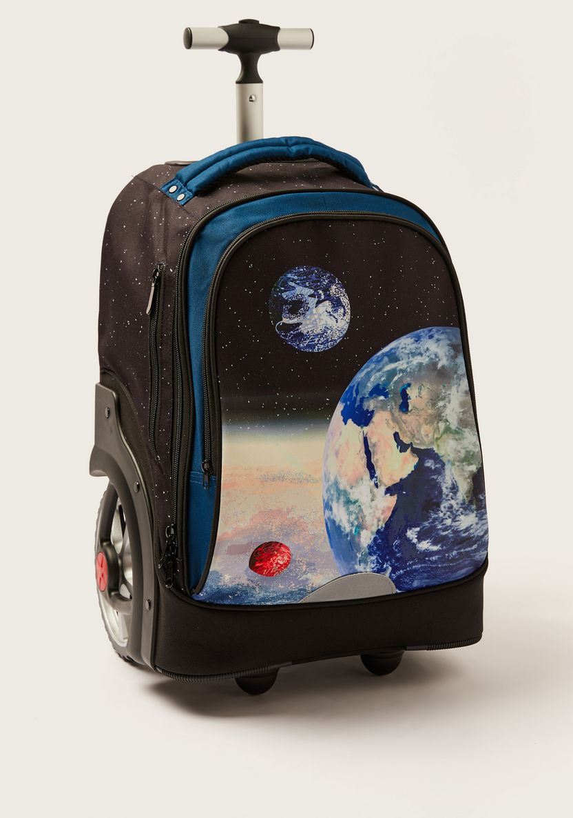 Juniors Space Print Trolley Backpack with Lunch Bag and Pencil Pouch - 20 inches-School Sets-image-2