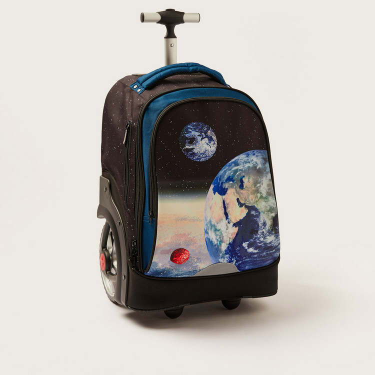 Juniors Space Print Trolley Backpack with Lunch Bag and Pencil Pouch - 20 inches