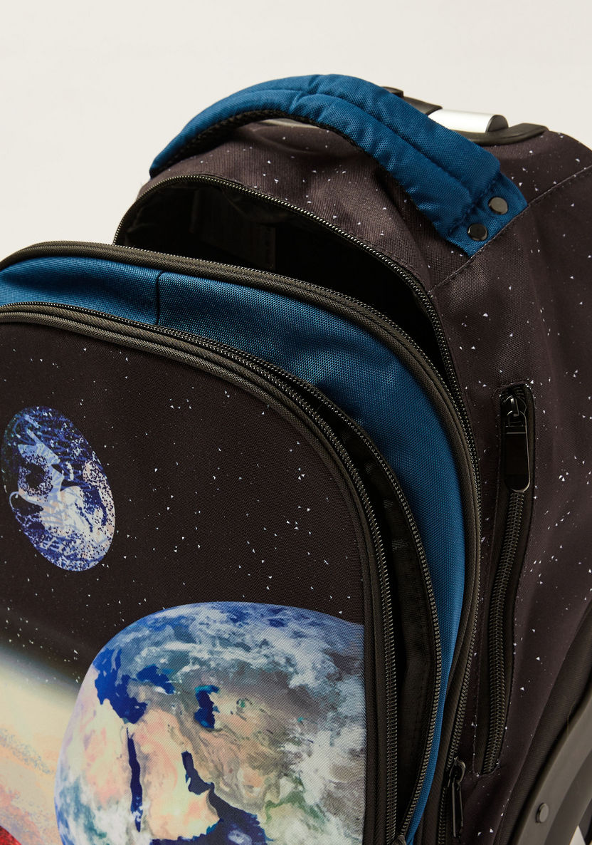 Juniors Space Print Trolley Backpack with Lunch Bag and Pencil Pouch - 20 inches-School Sets-image-5