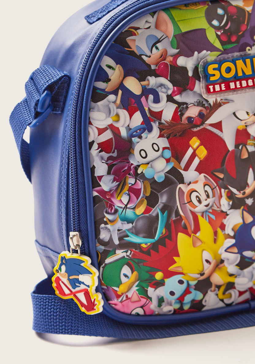 Sonic the Hedgehog Print Lunch Bag with Adjustable Strap-Lunch Bags-image-2