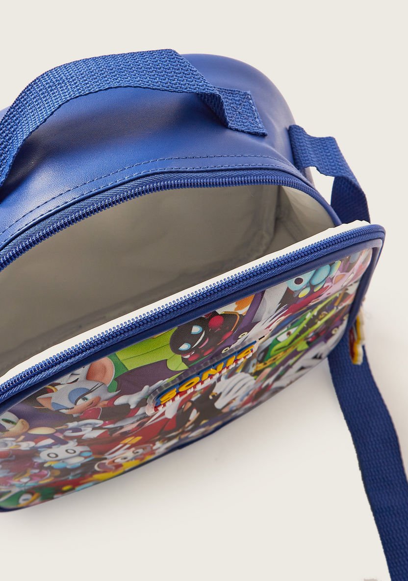 Sonic the Hedgehog Print Lunch Bag with Adjustable Strap-Lunch Bags-image-4